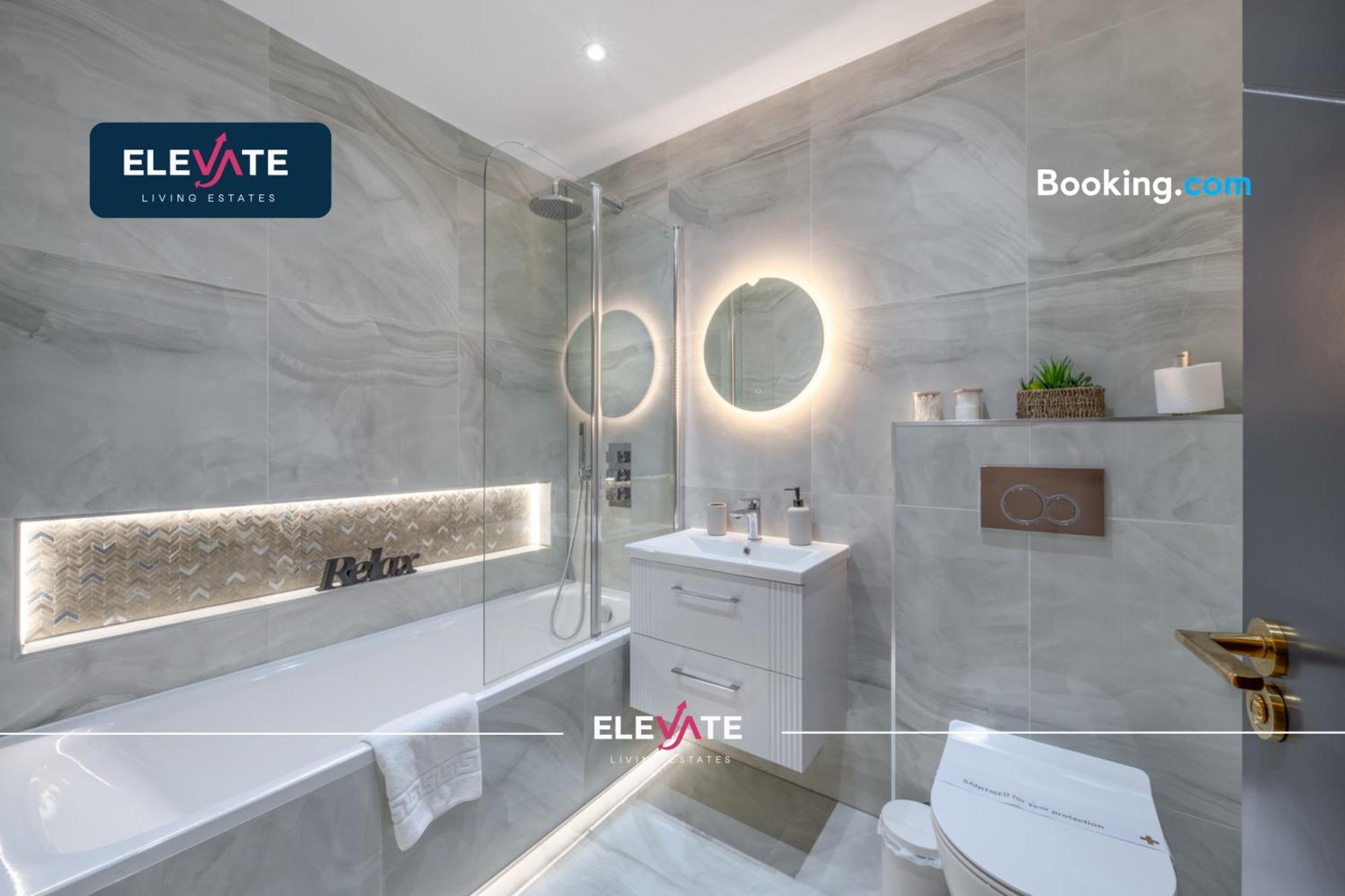 Premium Deals L Last-minute Escape L Wembley Stadium Location, Free Parking, Sleeps 8 L Elevate Living Estates Short Lets & Serviced Wembley Londra